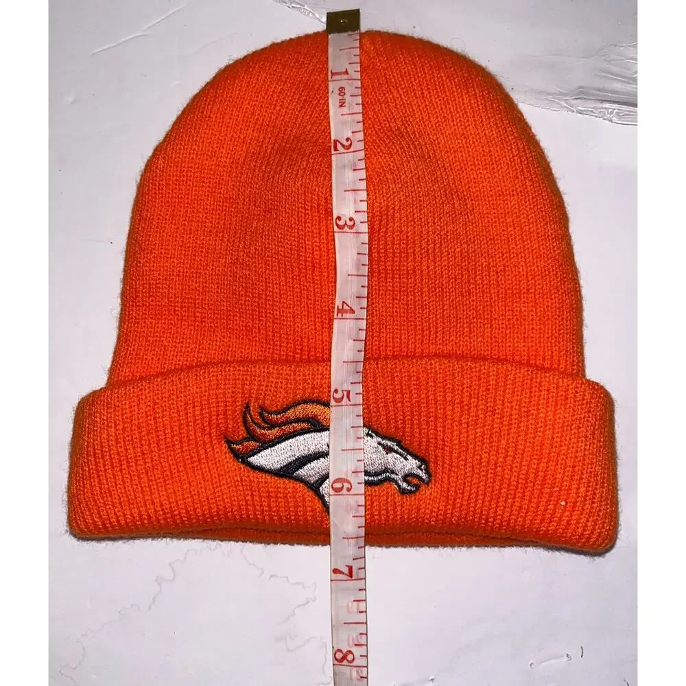 Denver Broncos Baby Beanie Hat 0-6 Months Orange Knit Born In Broncos Country
